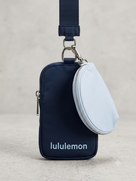 lululemon athletica Handbags - Lululemon athletica Dual Pouch Wristlet blue white new purse wallet keychain sky